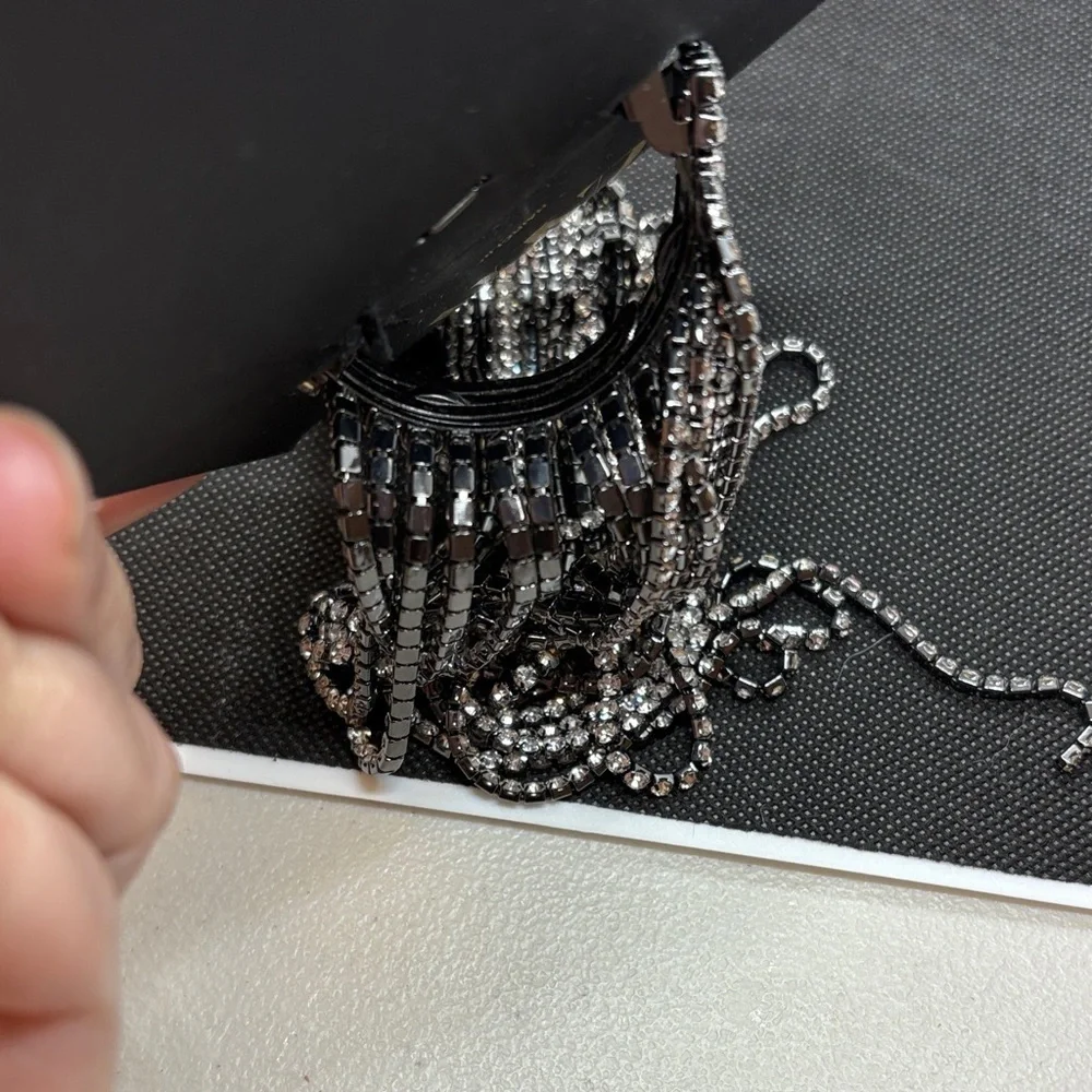 Zara Silver Rhinestone Hair Clip Tassel